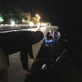 Recording sea organ by night